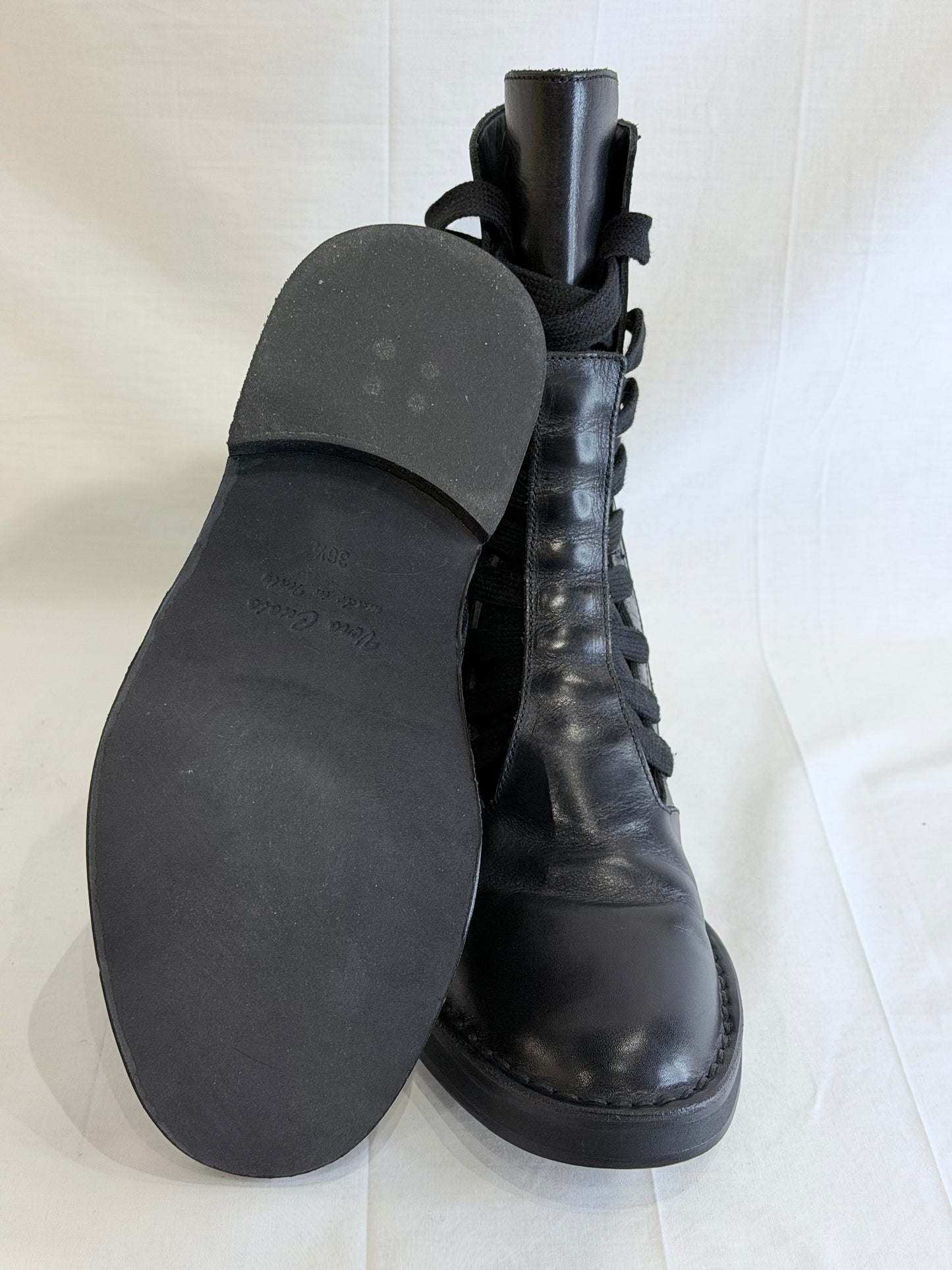 Ann Demeulemeester Black Combat Boots