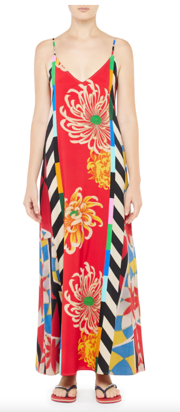 Mixed Print Maxi Dress