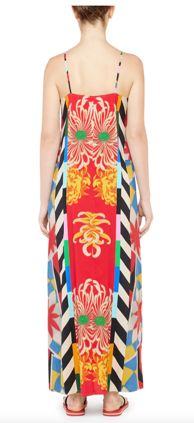 Mixed Print Maxi Dress
