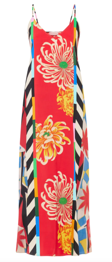 Mixed Print Maxi Dress