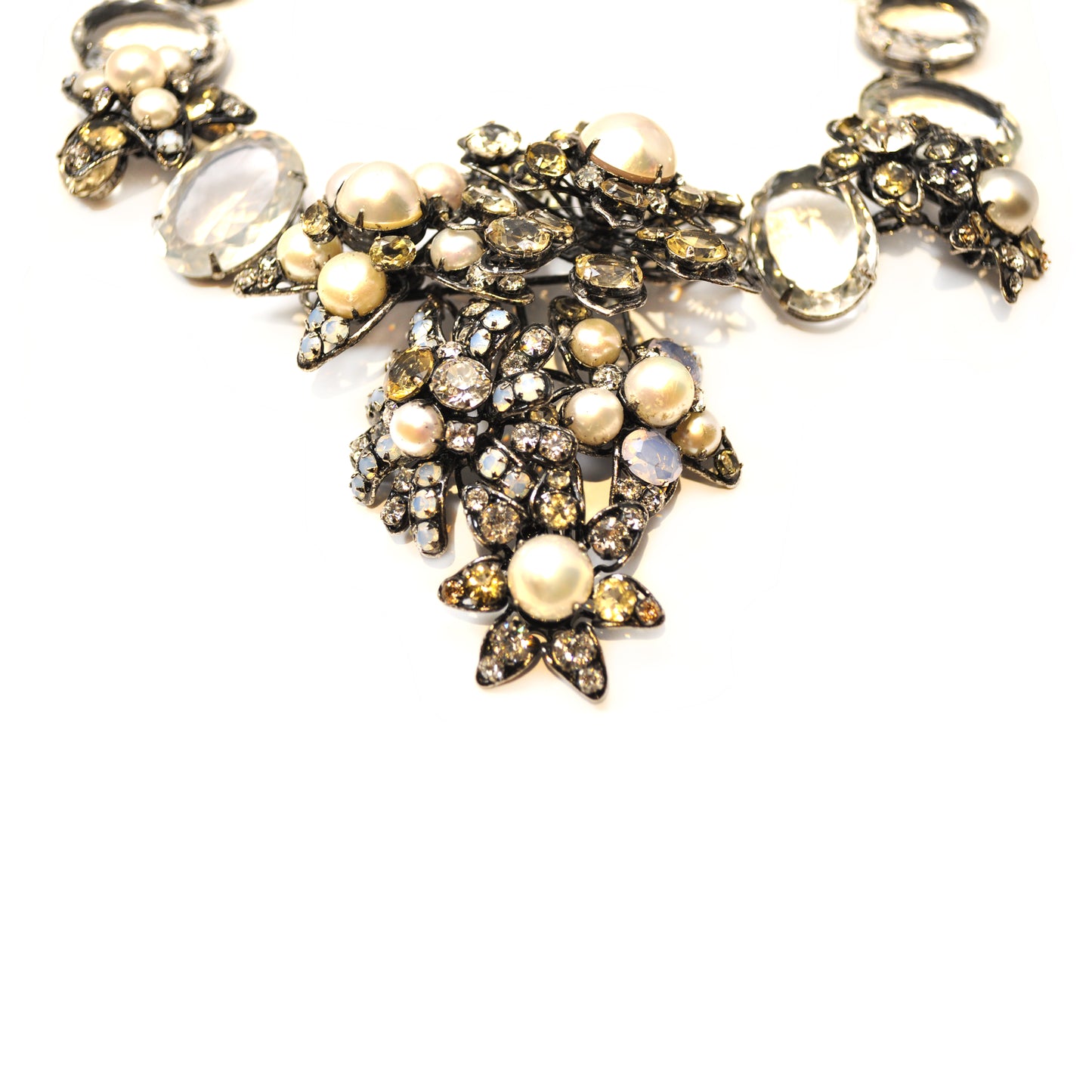 rock crystal & pearl necklace