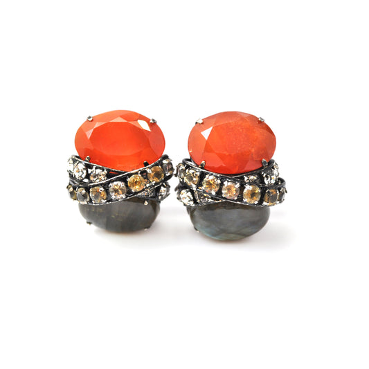 carnelian & labradorite earrings