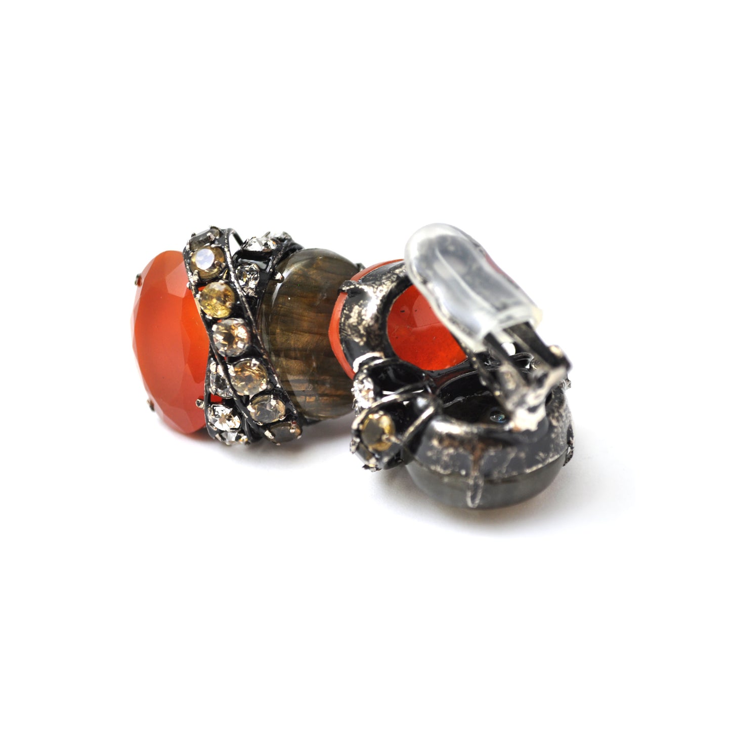 carnelian & labradorite earrings