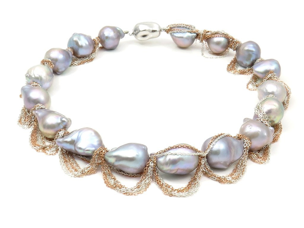 pearl and fringe choker