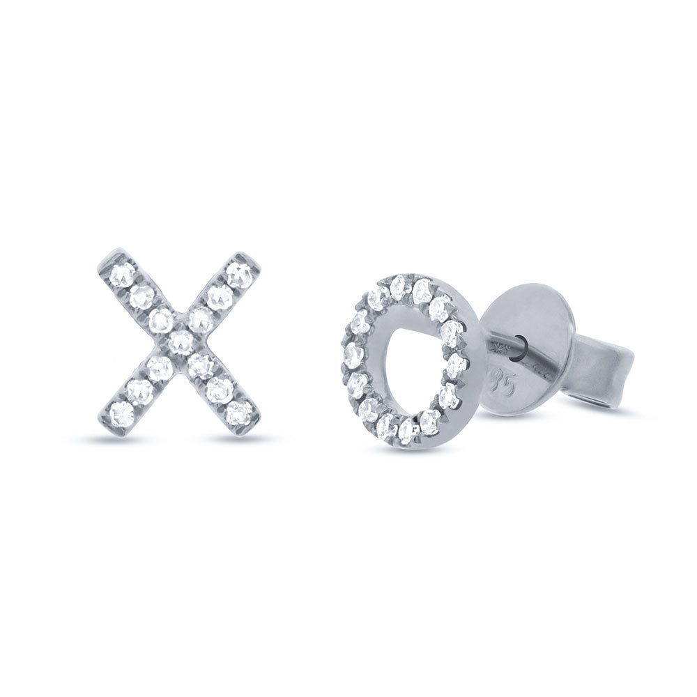 Pave diamond XO stud earrings