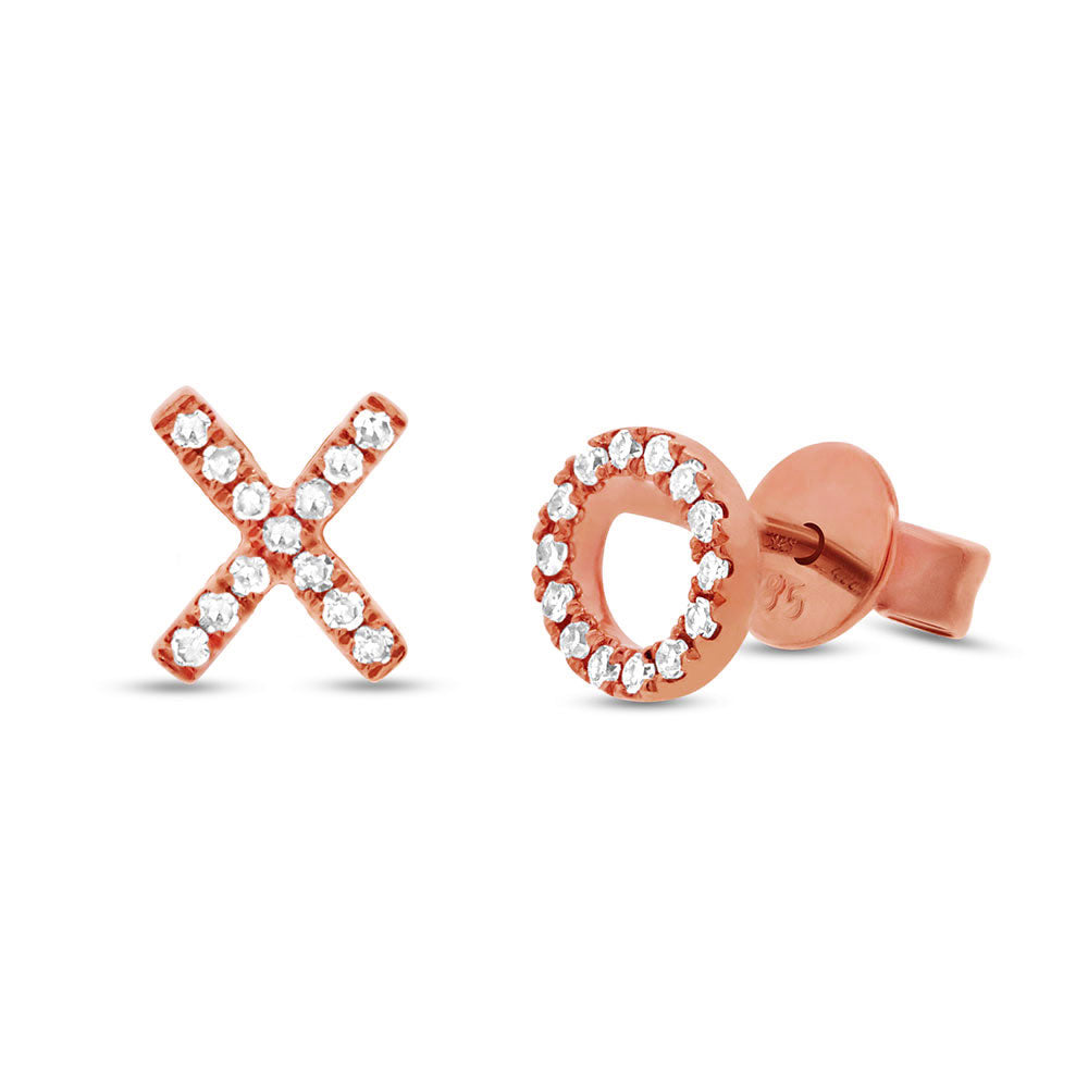 Pave diamond XO stud earrings