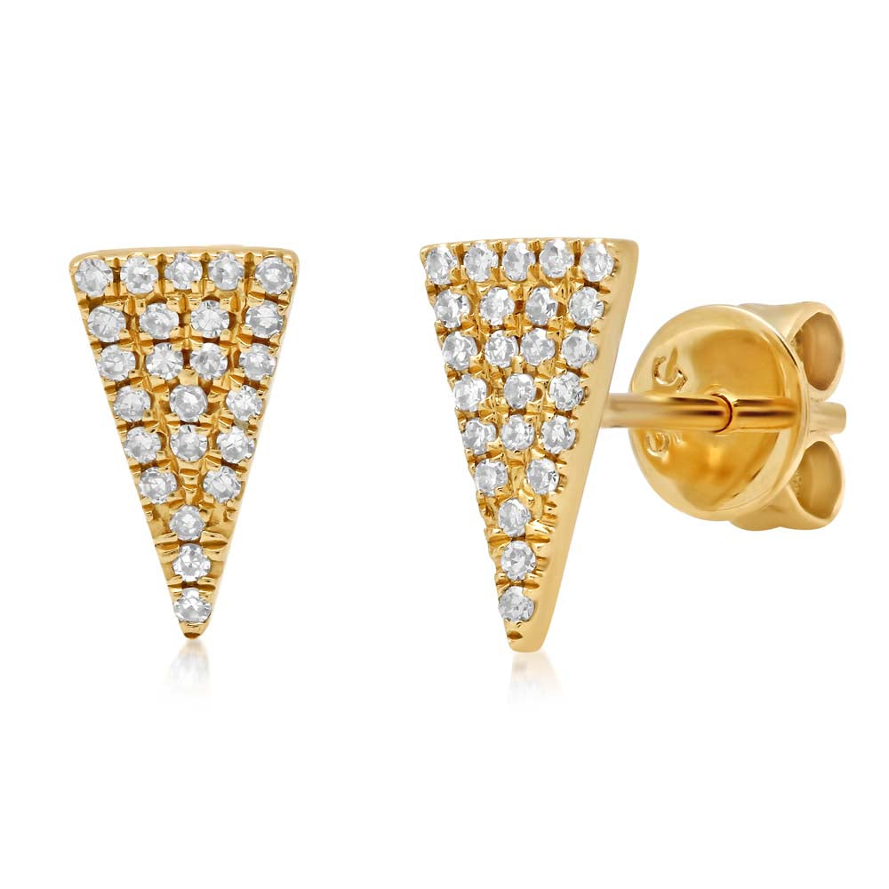 Pave triangle stud earrings