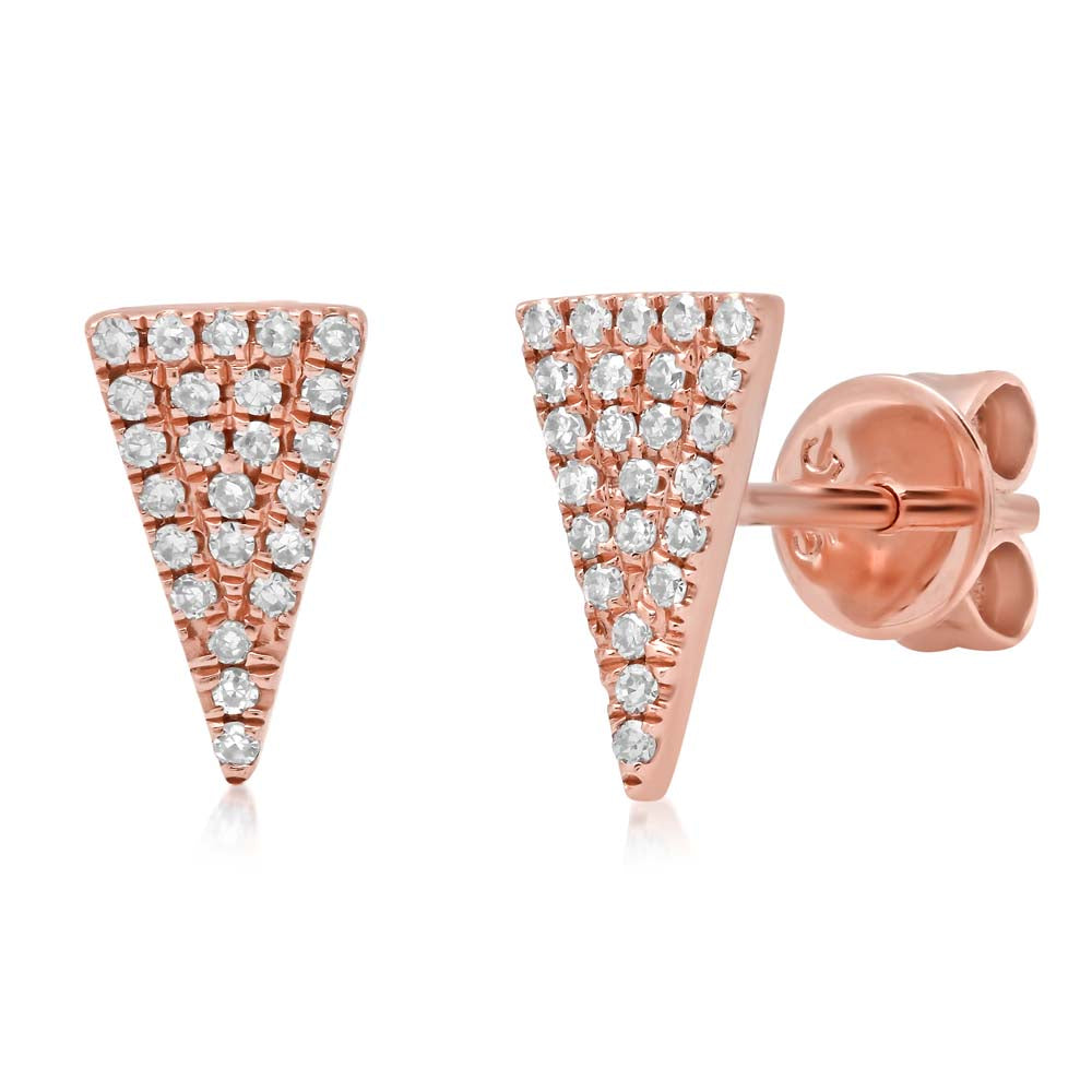 Pave triangle stud earrings