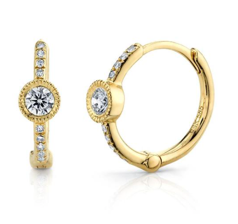 diamond huggy hoops