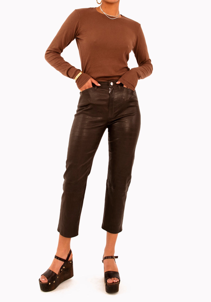 5 PKT Leather Pant