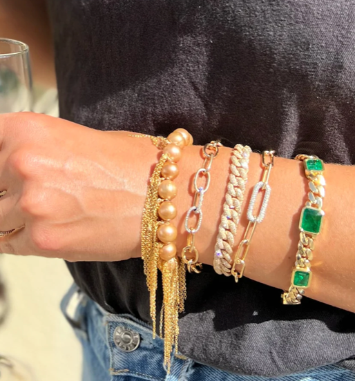 Emerald link bracelet