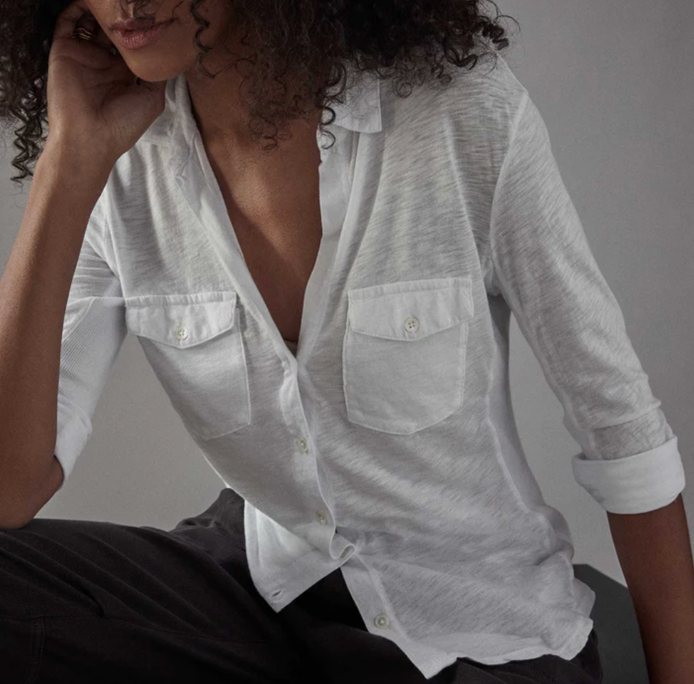 SHEER SLUB SIDE PANEL SHIRT