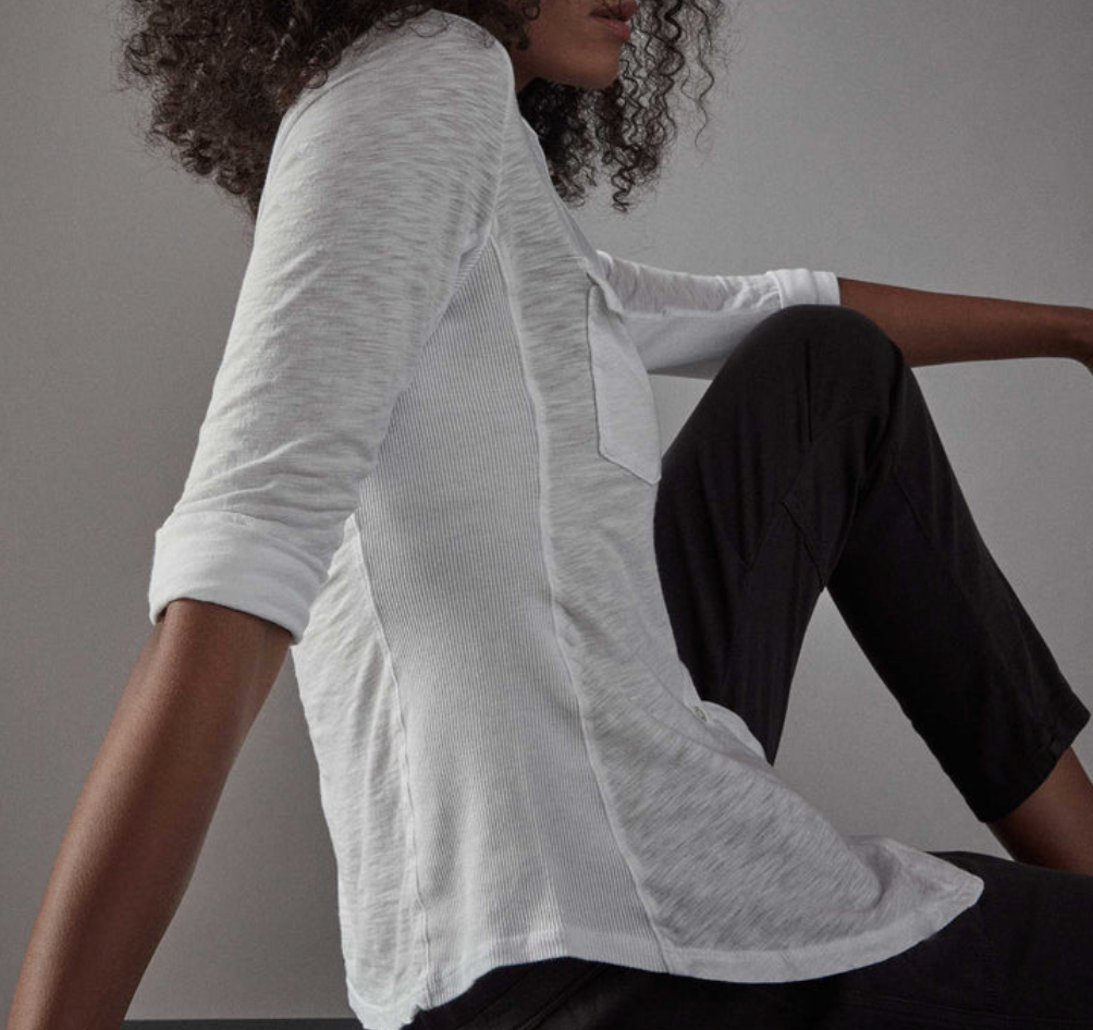 SHEER SLUB SIDE PANEL SHIRT