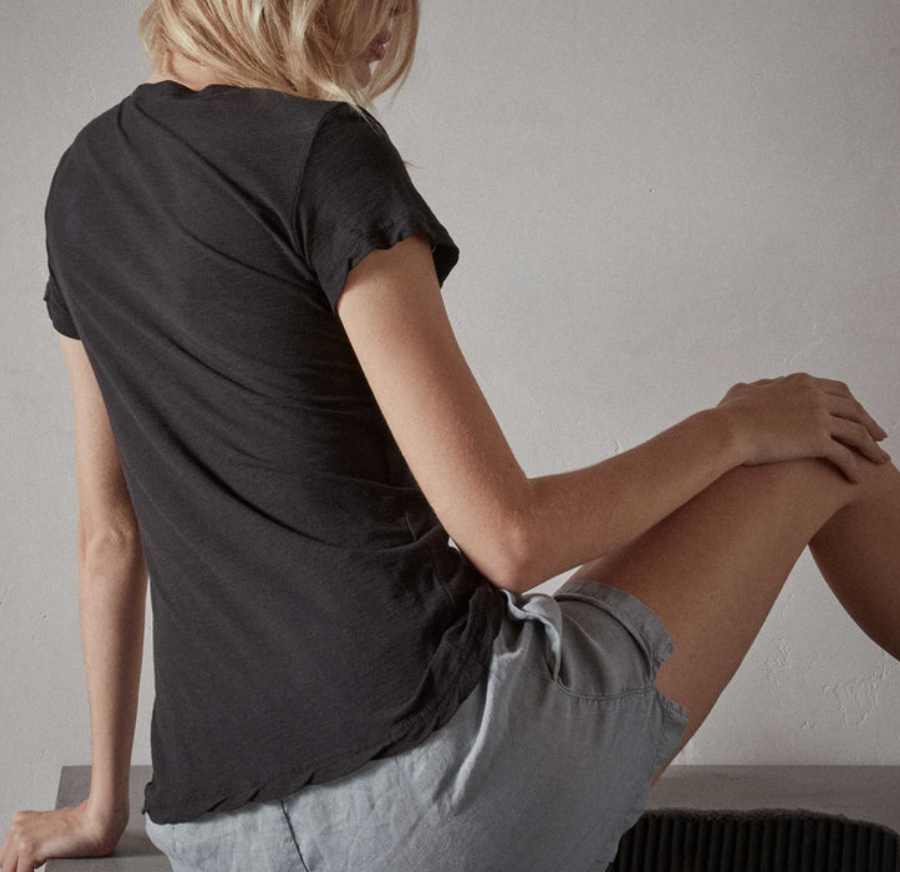 SHEER SLUB CASUAL V NECK
