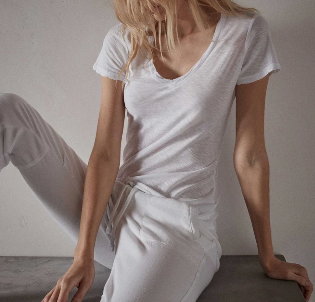 SHEER SLUB CASUAL V NECK