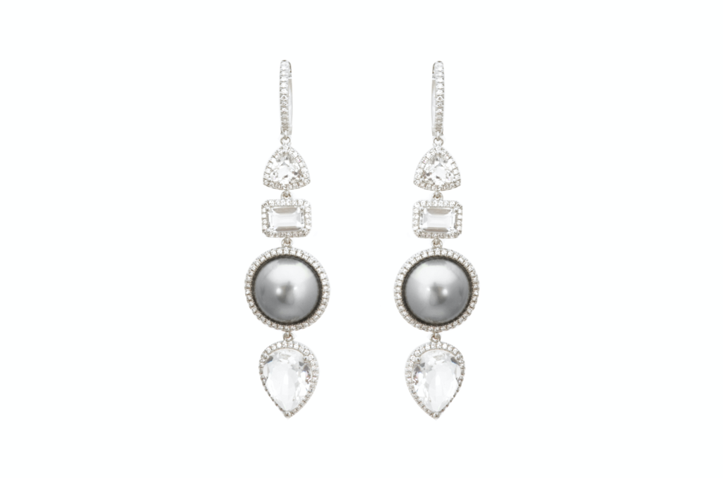 Tahitian and Topaz earrings