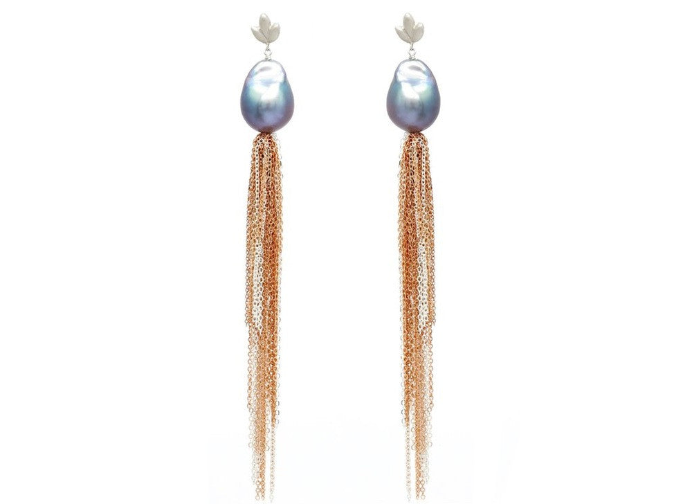 pearl tassel earrings