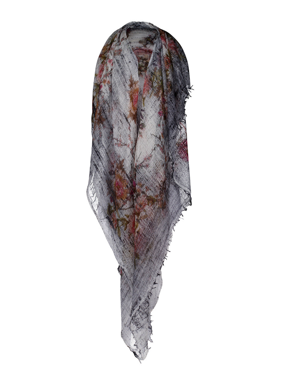 Cherry Bloom Printed Cashmere Scarf