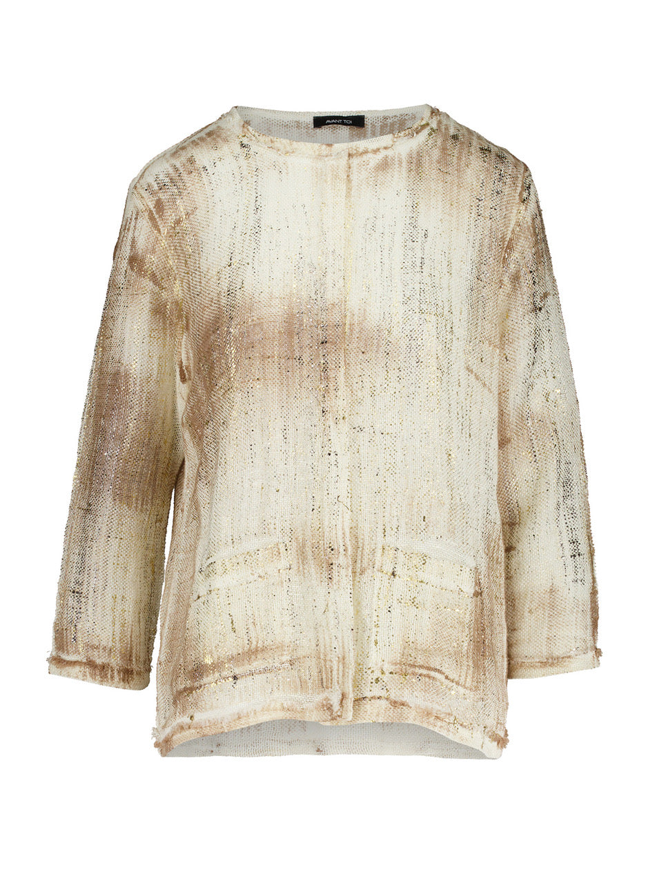Brushed effect Linen and cotton top