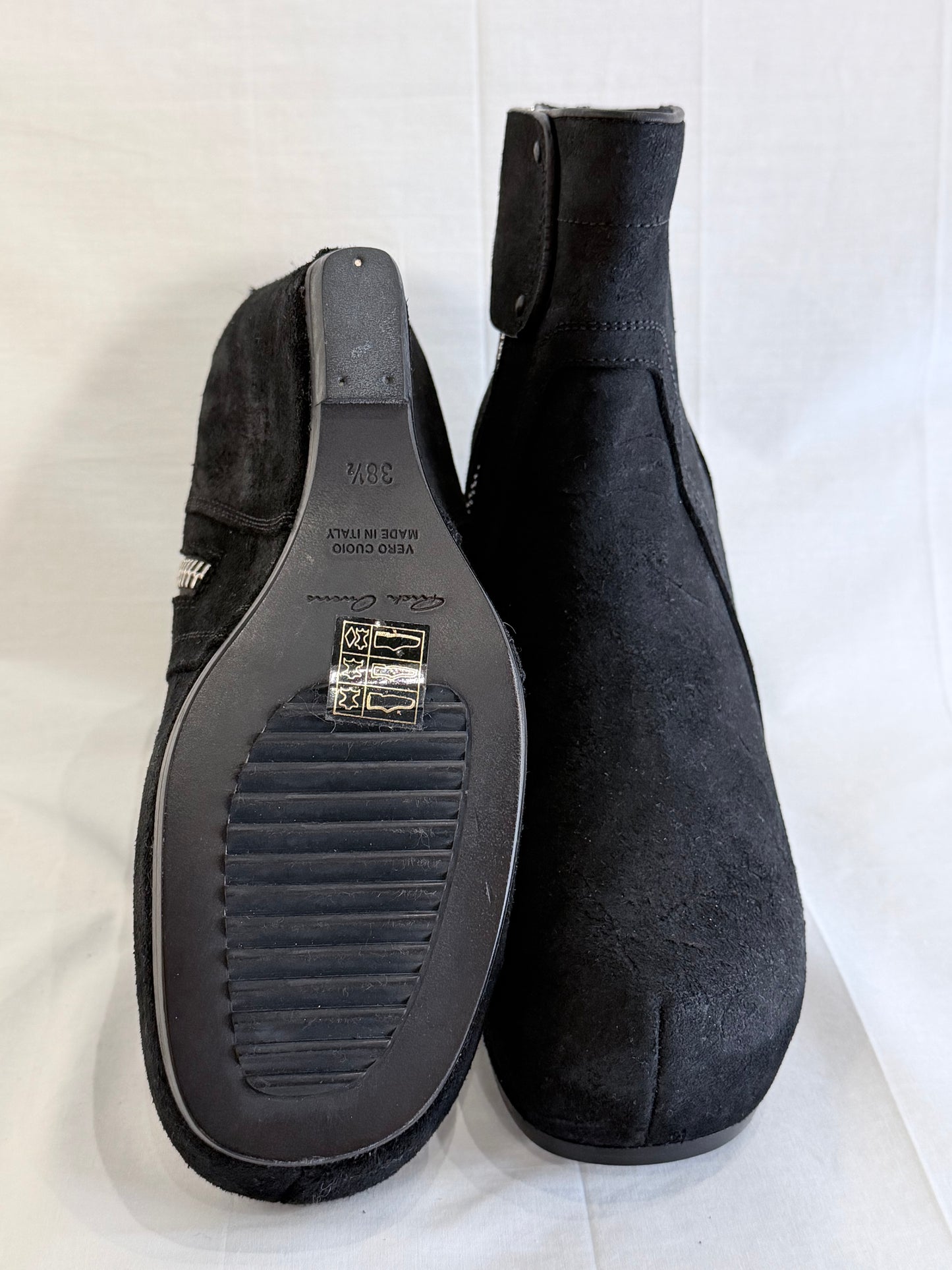 Rick Owens Black Suede Wedge Boot