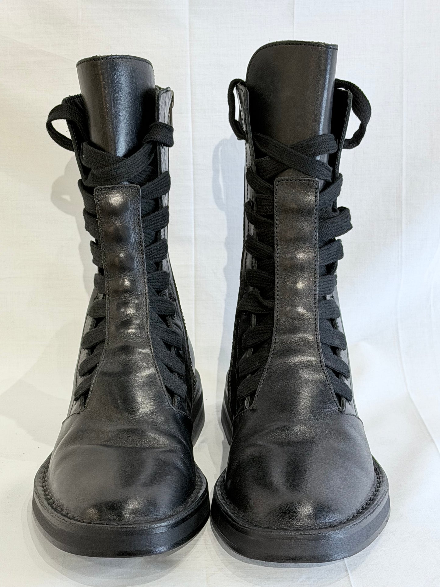 Ann Demeulemeester Black Combat Boots