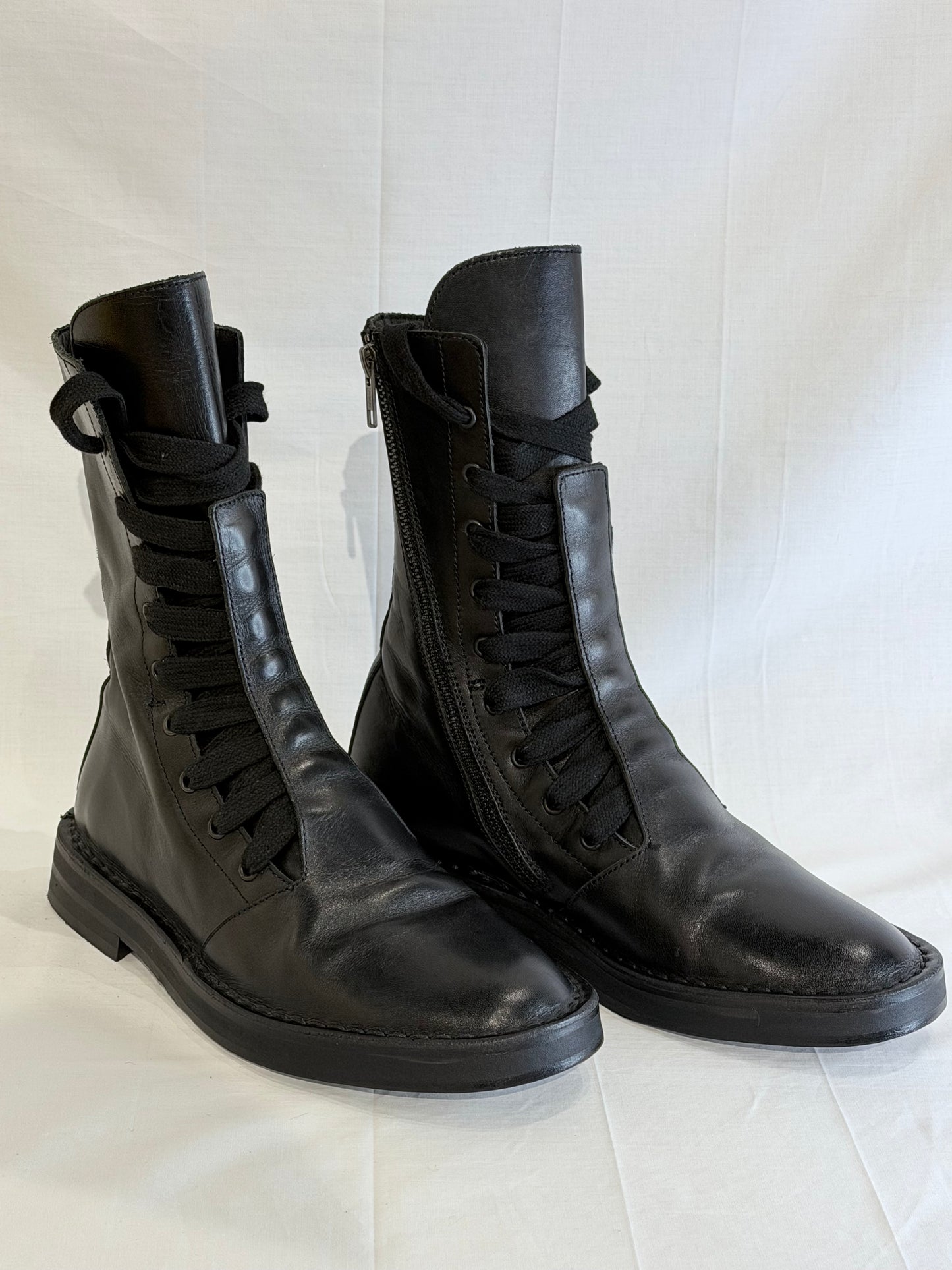 Ann Demeulemeester Black Combat Boots
