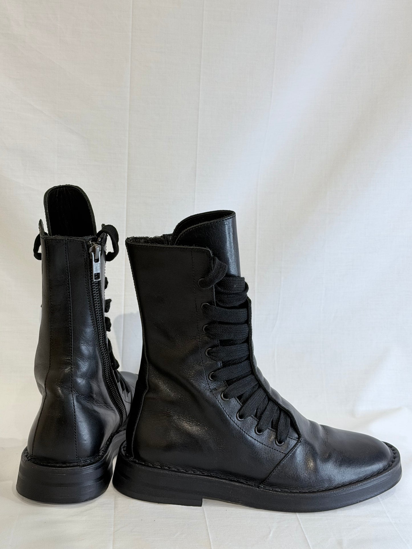 Ann Demeulemeester Black Combat Boots