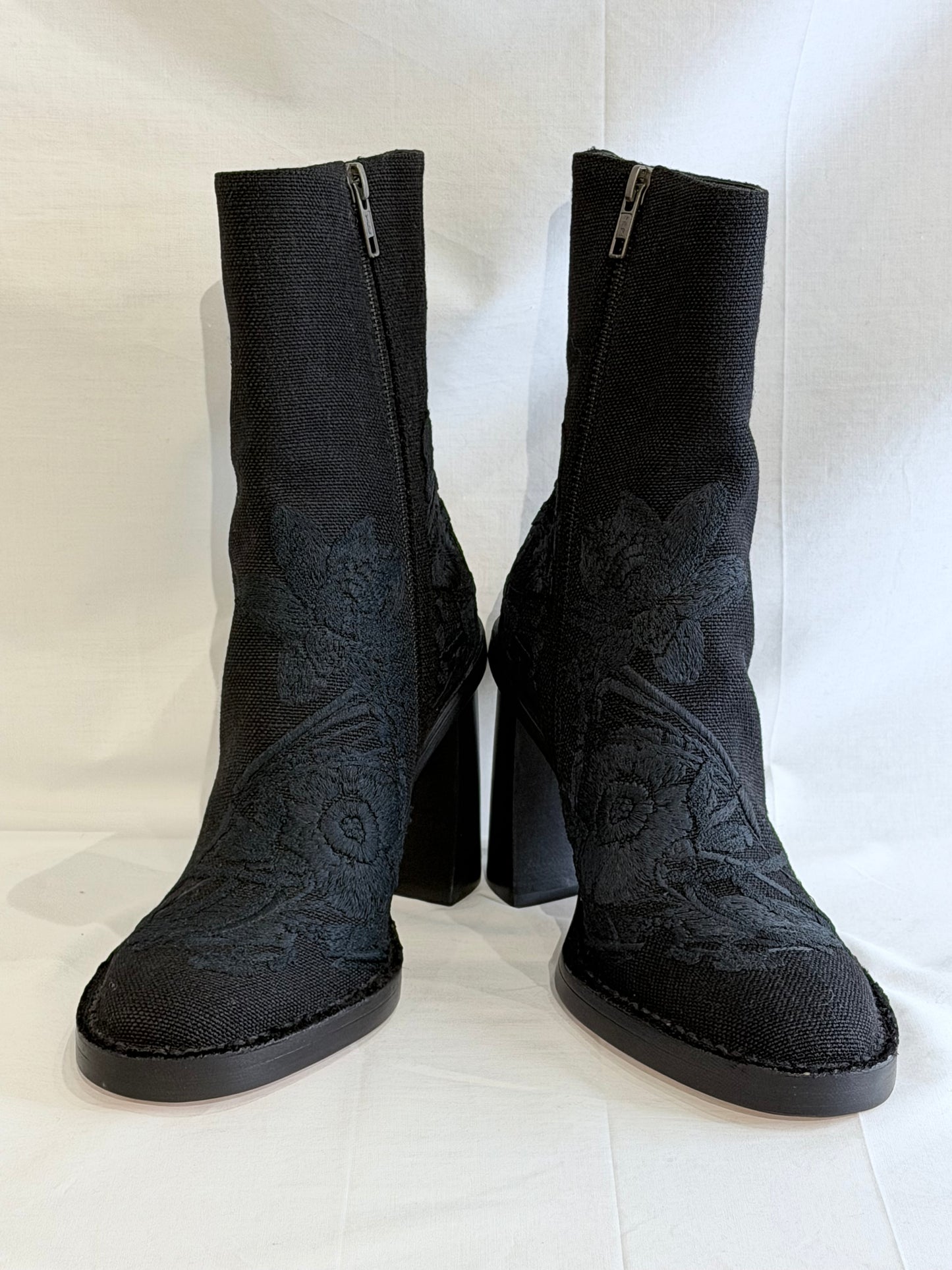 Ann Demeulemeester Embroidered Black Boots