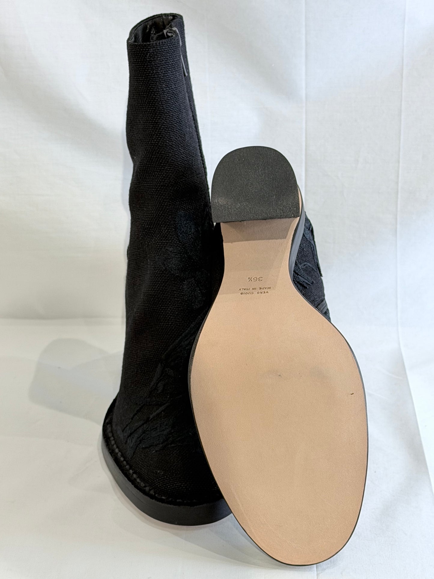 Ann Demeulemeester Embroidered Black Boots