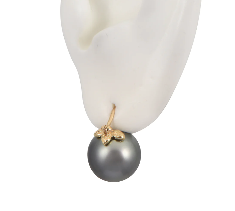 mismatched floating pearl earrings