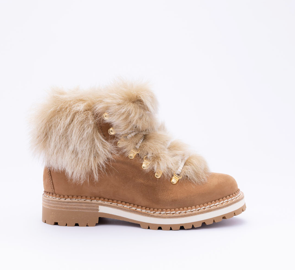 Suede Lace Up Fur Boots