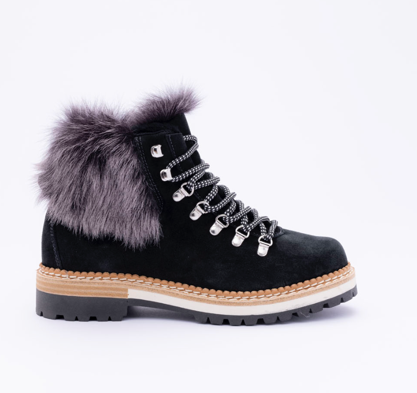 Suede Lace Up Fur Boots