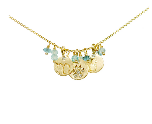 Dog Paw Love Letter Necklace