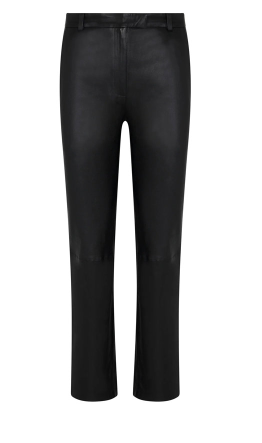 BLACK LEATHER SOPHIA CIGARETTE TROUSERS