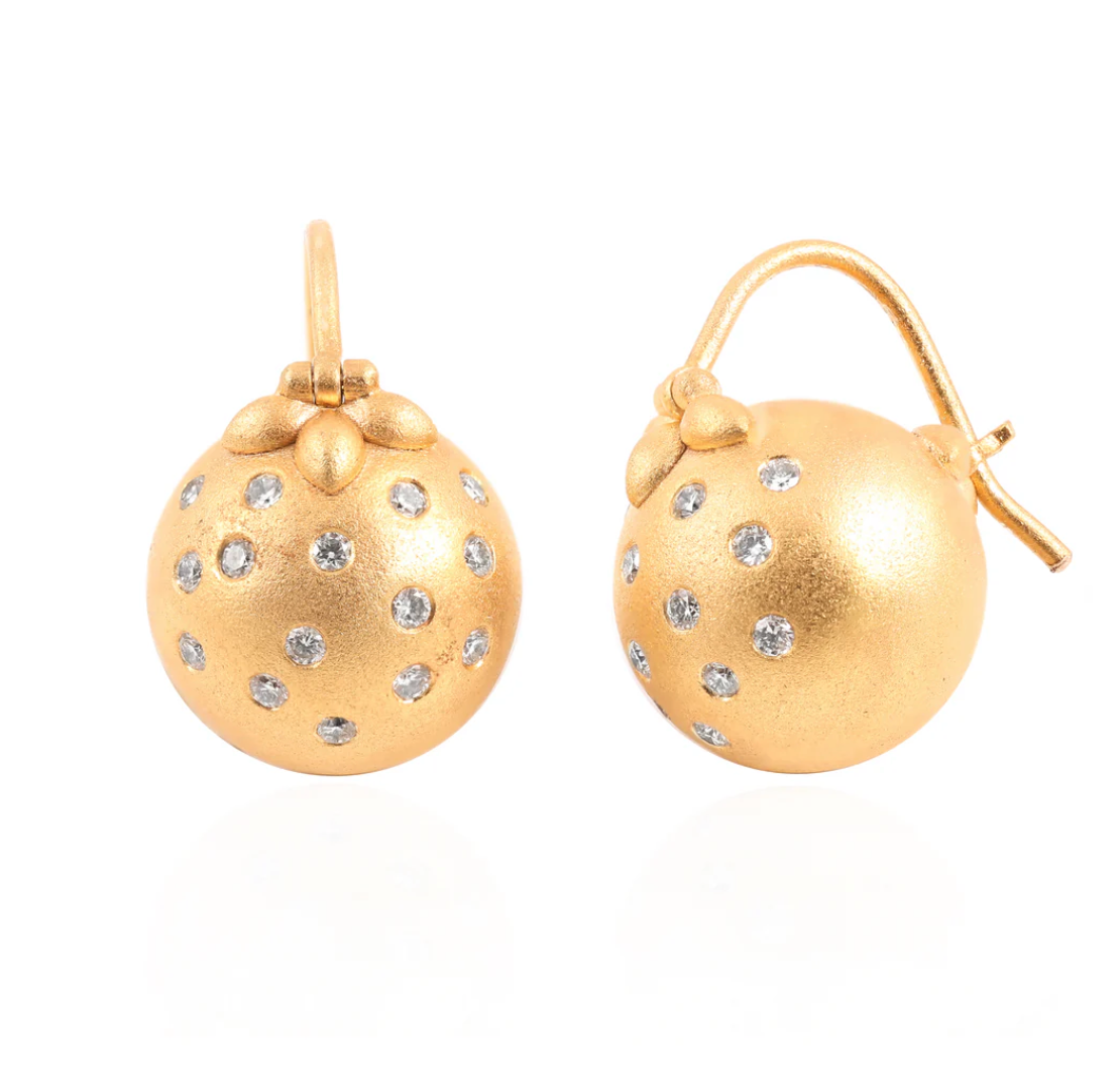 Scattered Diamond Globe Floating Earrings