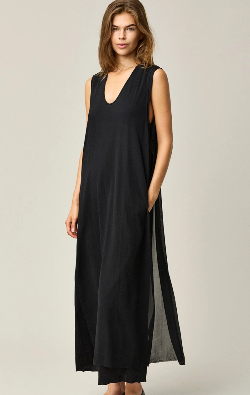 SILK GEORGETTE SLEEVELESS DRESS