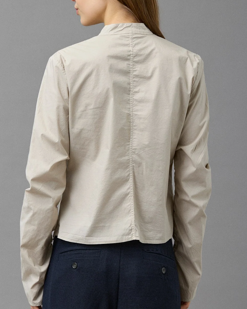 COTTON STRETCH GATHERED FRONT SHIRT