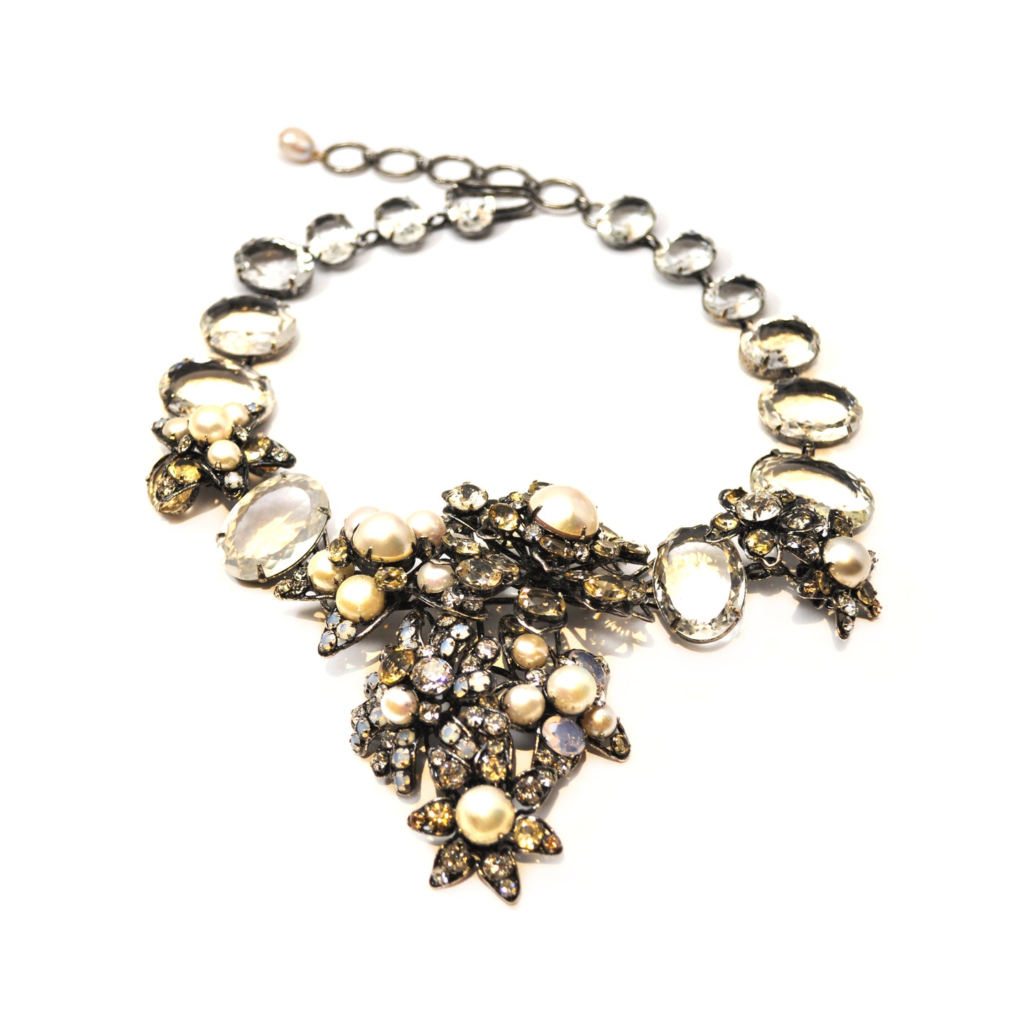 rock crystal & pearl necklace