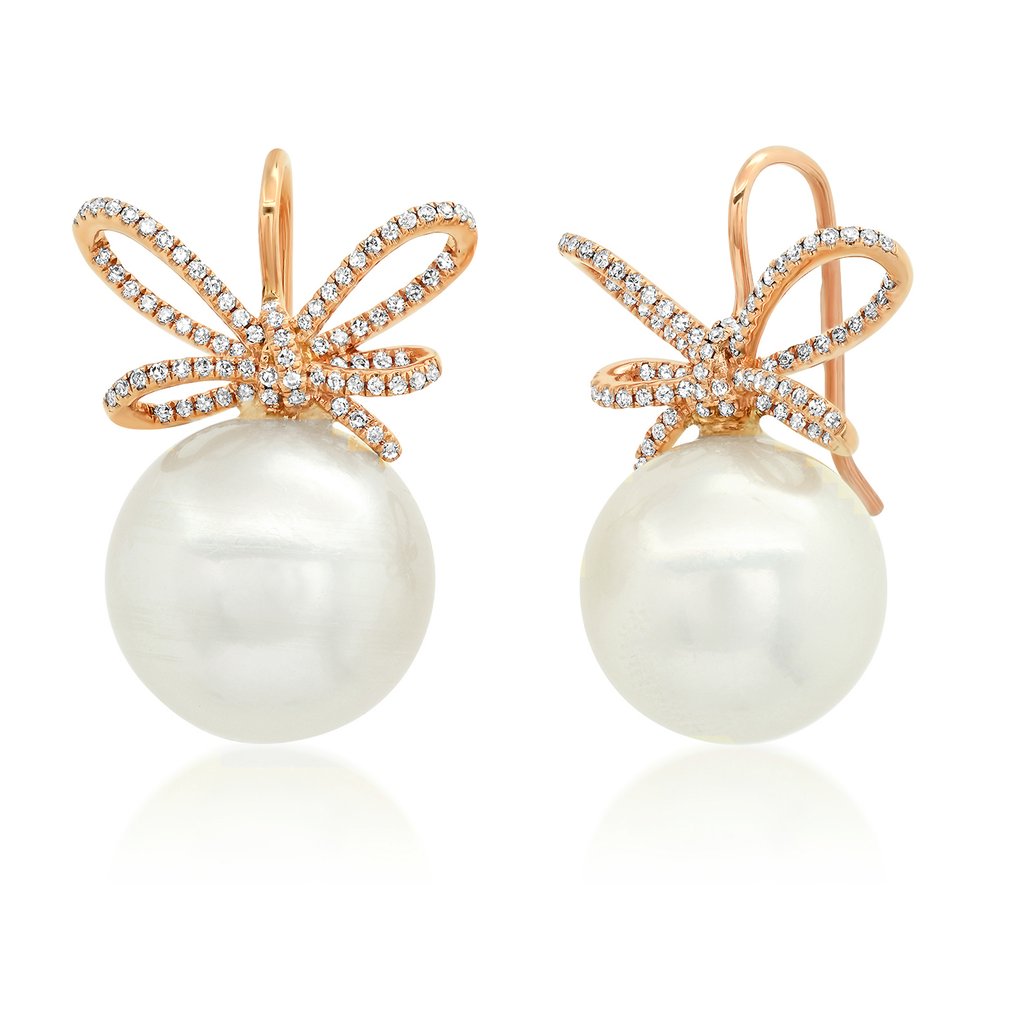 pearl bow earrings