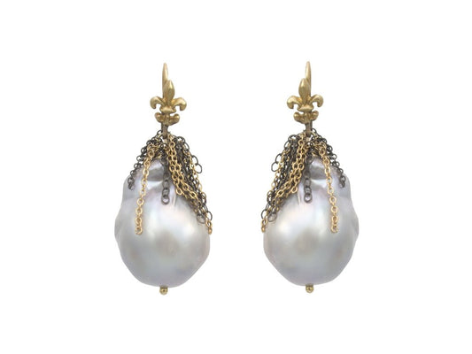 baroque pearl drop earrings