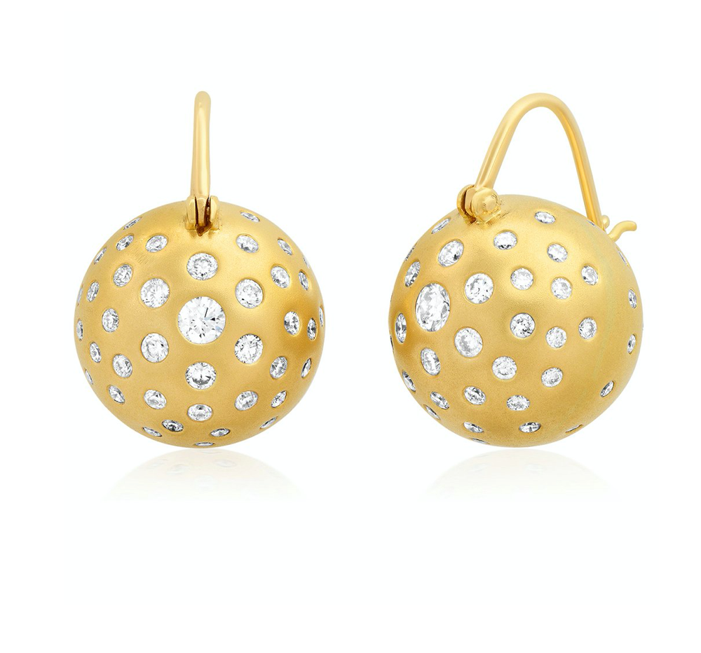 Diamond Sprayed Globe flying earrings