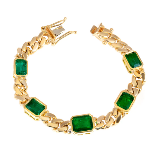 Emerald link bracelet