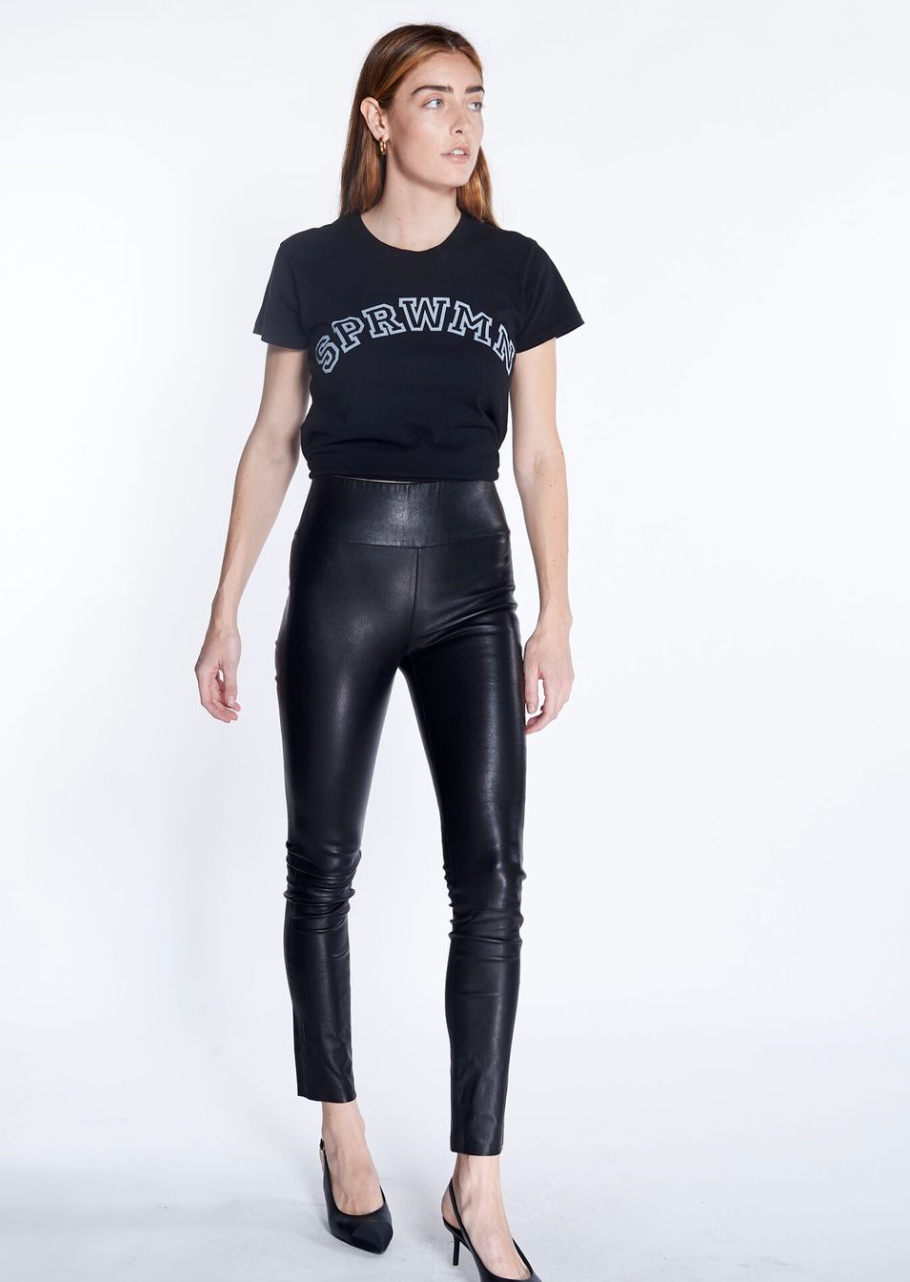 ankle leather legging