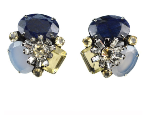 Sapphire & Chalcedony Earrings