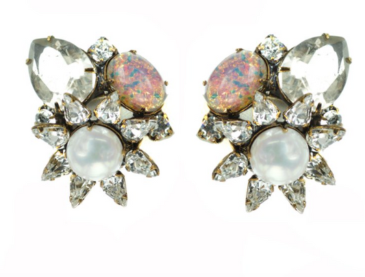 Opal Clip Earrings